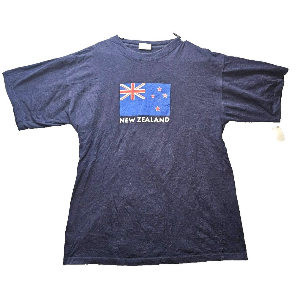 VTG New Zealand Shirt Adult Extra Large Flag Center Streetwear‎ City Crew Mens